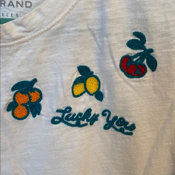 Lucky brand women’s embroidered fruit t-shirt - Picture 2 of 5